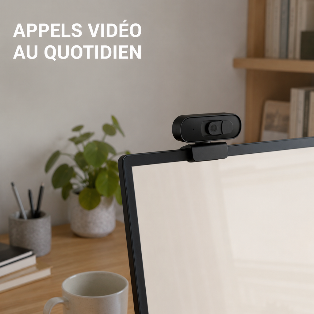 Webcam USB 1080p avec Cache de Confidentialité