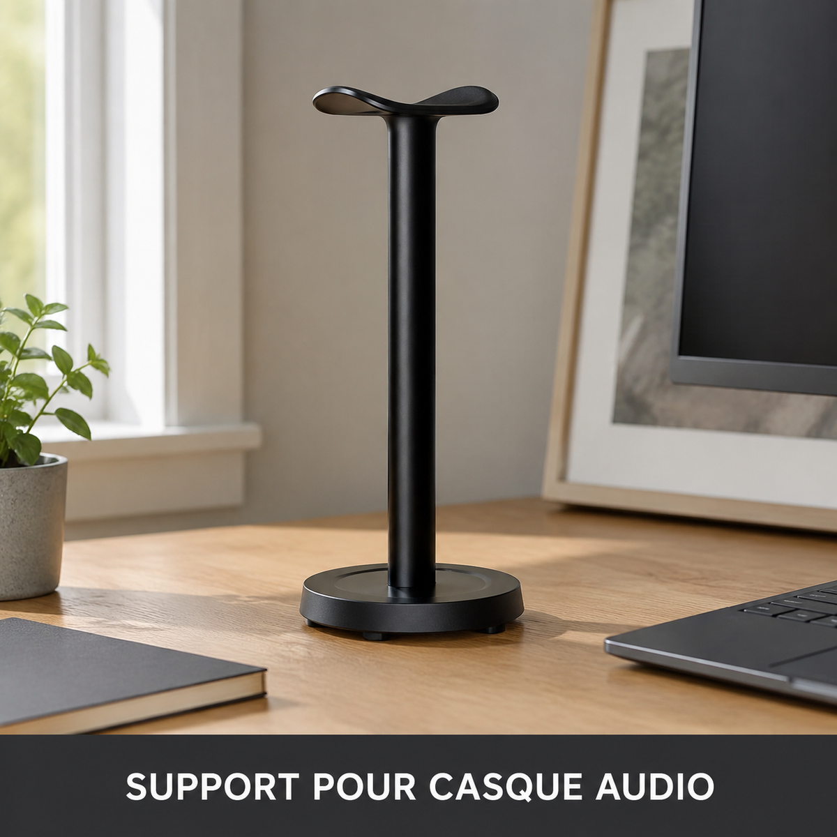 Support de Casque de Bureau avec Base Antidérapante
