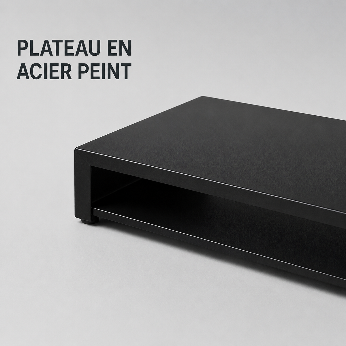 Rehausseur d’Écran en Métal avec Plateau de Rangement