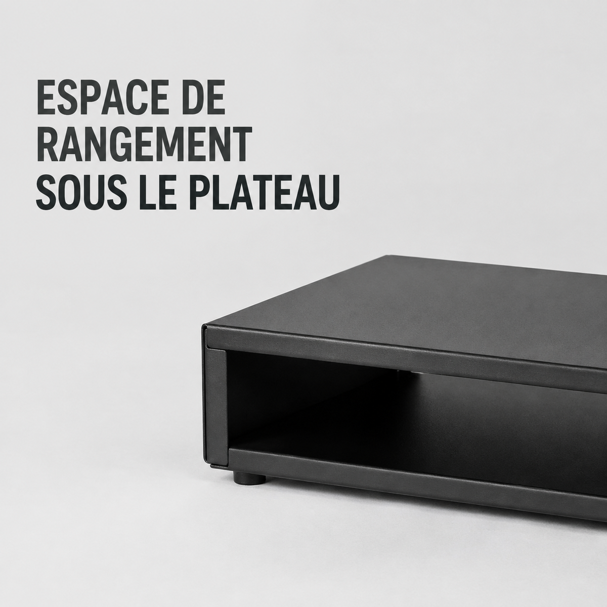Rehausseur d’Écran en Métal avec Plateau de Rangement
