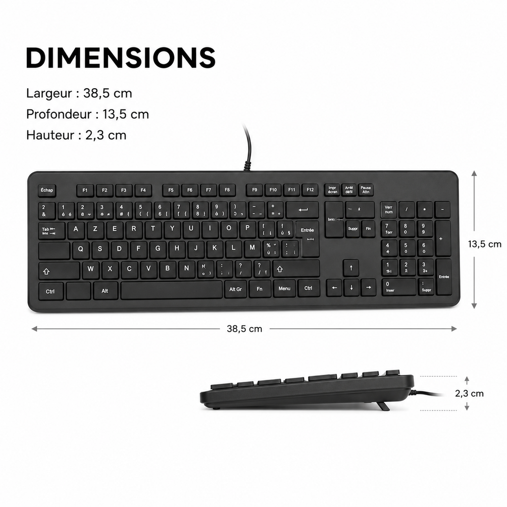 Clavier Filaire AZERTY Compact USB
