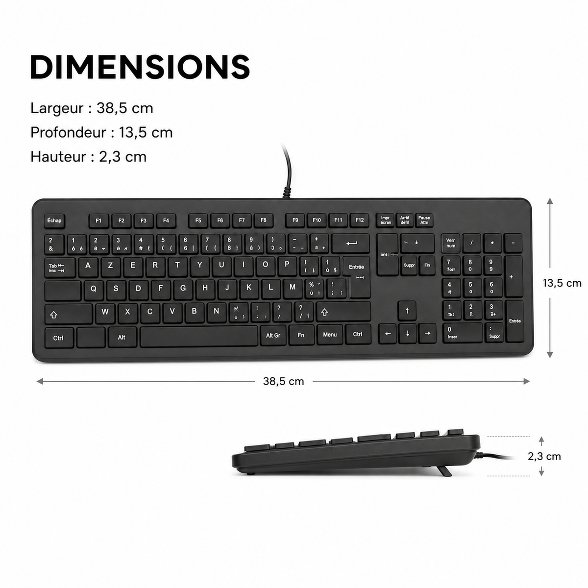 Clavier Filaire AZERTY Compact USB