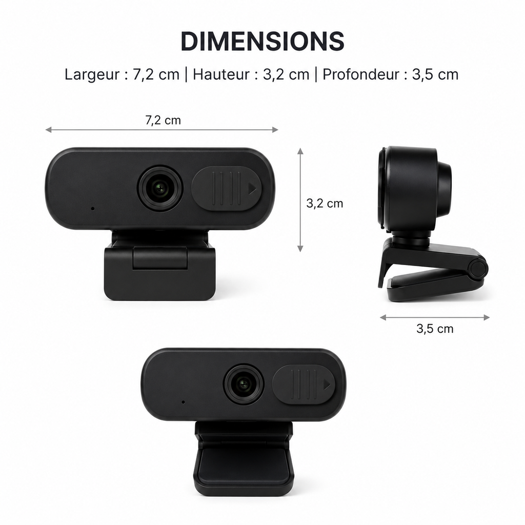 Webcam USB 1080p avec Cache de Confidentialité
