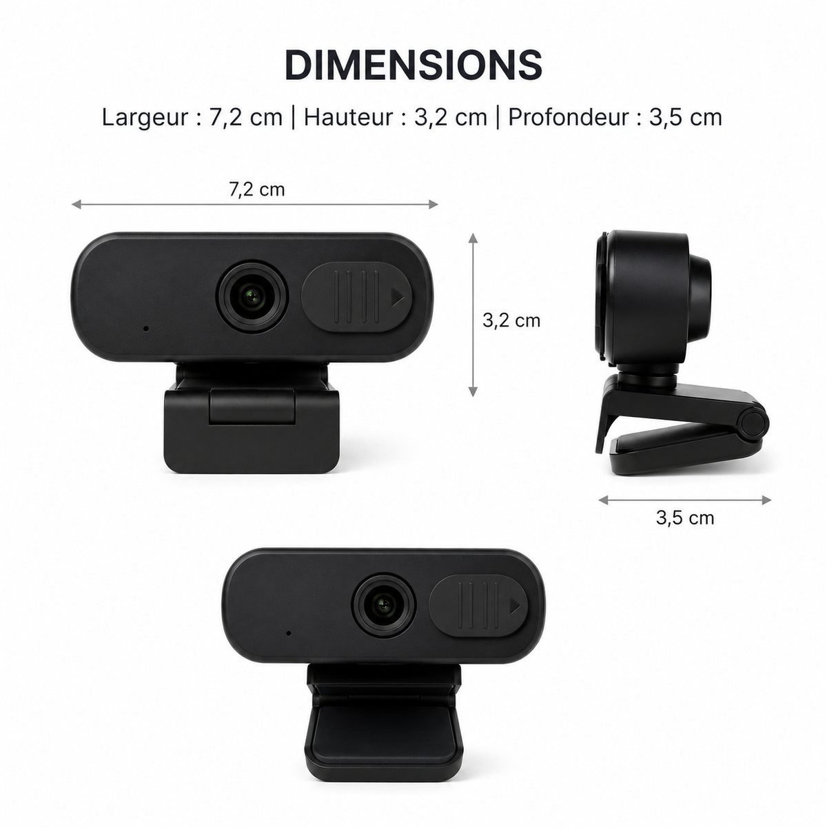 Webcam USB 1080p avec Cache de Confidentialité
