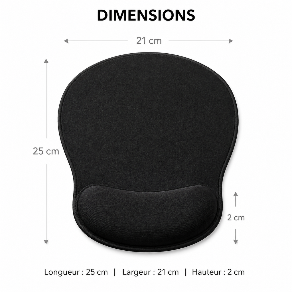 Tapis de Souris avec Repose-Poignet en Mousse