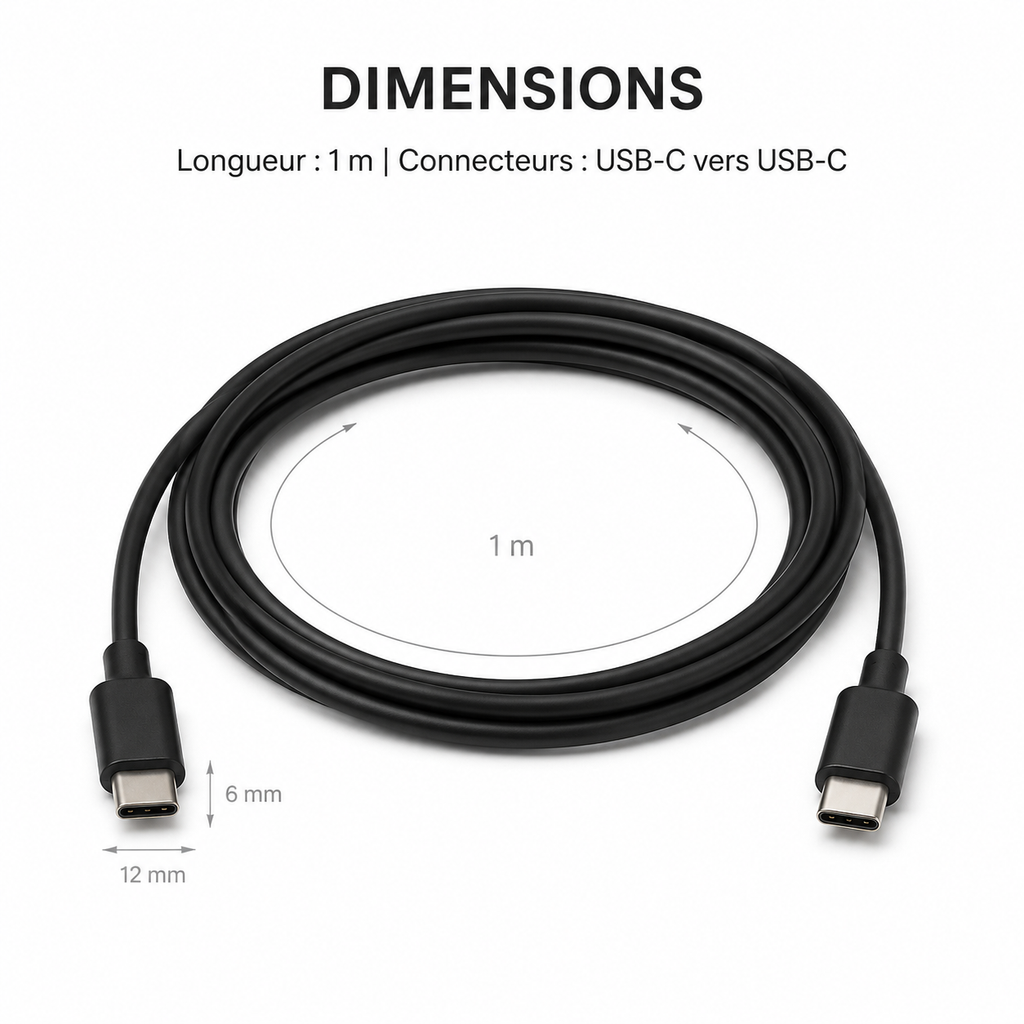 Câble USB-C vers USB-C 1 m