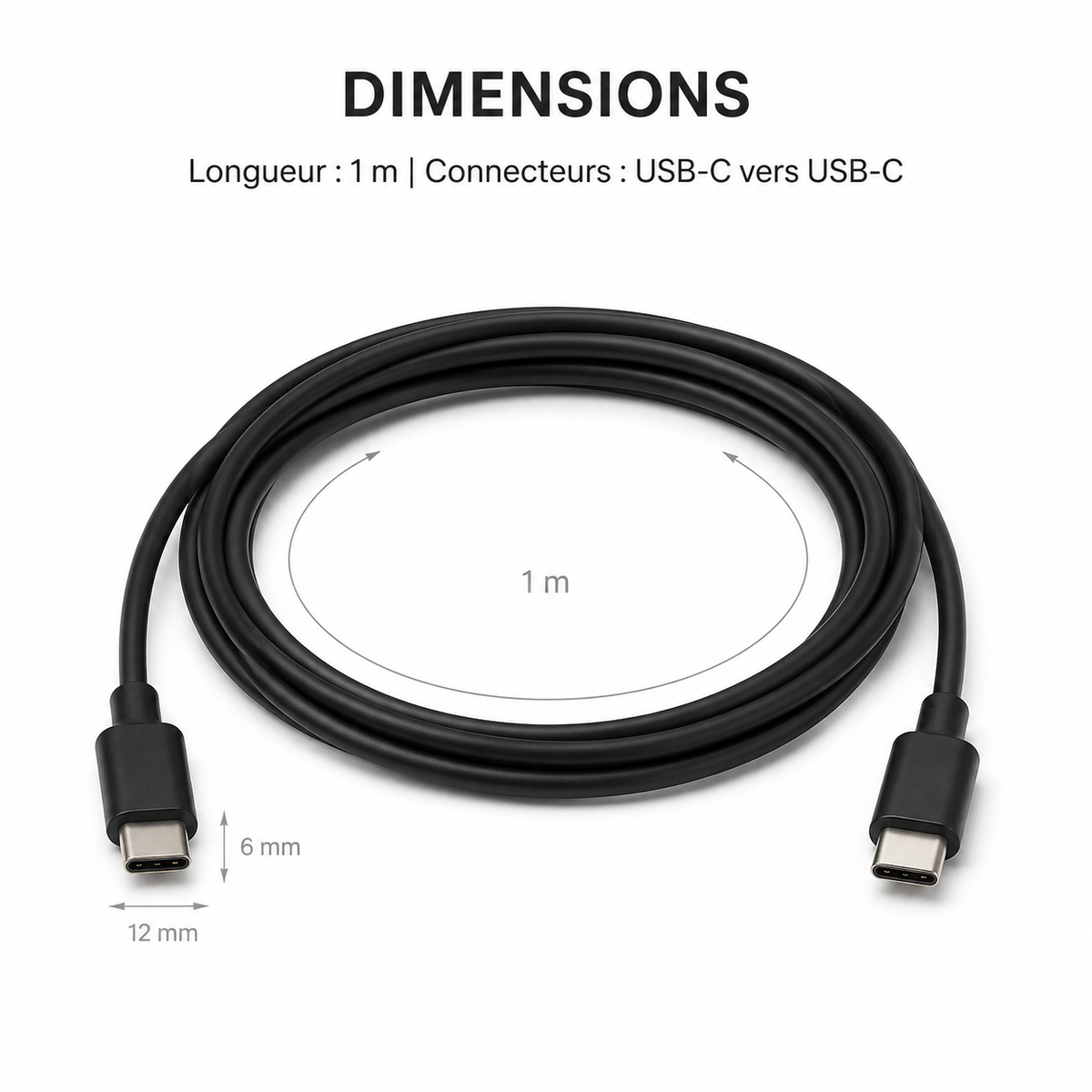 Câble USB-C vers USB-C 1 m
