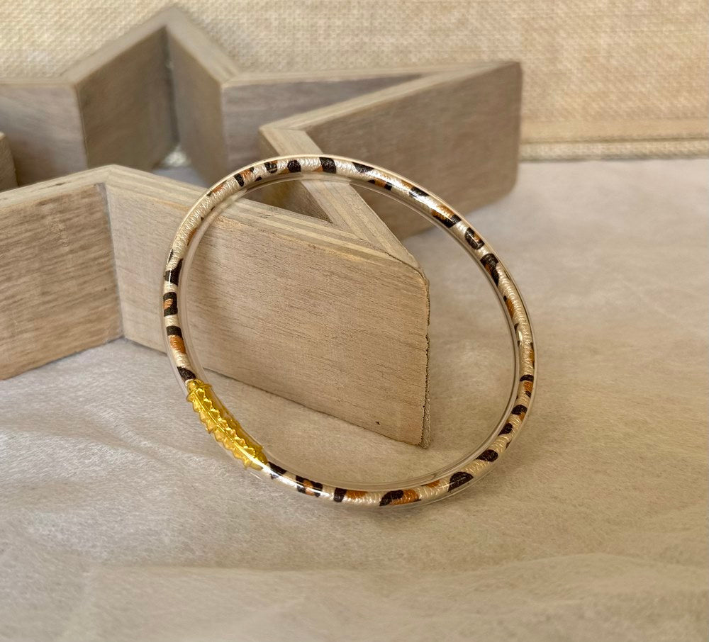 Bracelet Jonc Léo camel