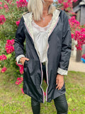 Veste imperméable Laura réversible longue noir et doré