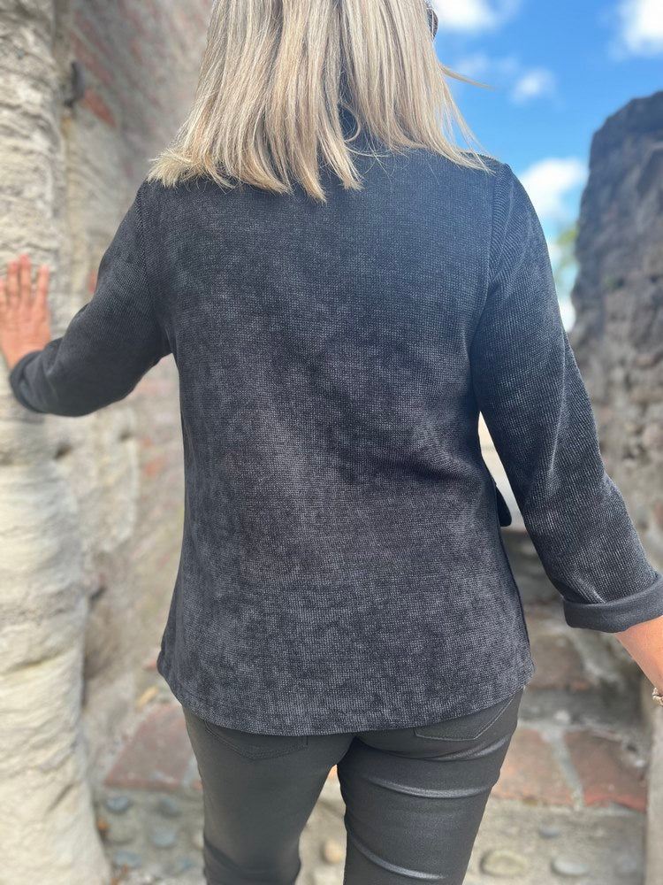 Veste tailleur en velours Sandra noir